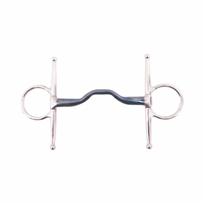 AK RIDING SPORTS AK blau silber volle Wange portiert massiv Mundstück süß Eisen Pferdegebiss