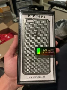 Official Ferrari Silver Carbon Effect iPhone 6 Plus Hard Case - Picture 1 of 2