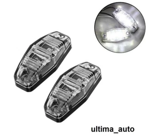 2x 12V LED Weiß Seite Vorne Chrom Markierungsleuchte Lampen Anhänger LKW LKW DOT - Bild 1 von 6