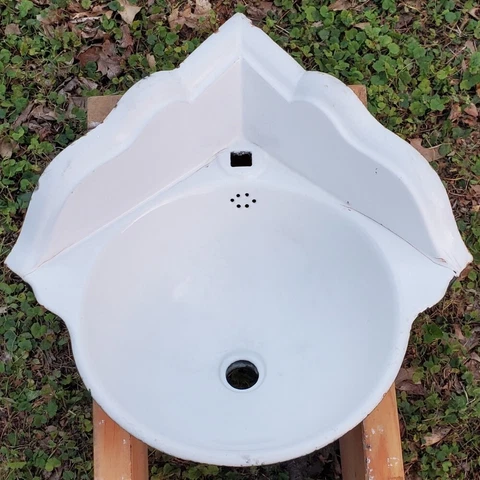 Vintage OriginaL PorceLain Victorian Corner Bathroom Sink from early 1900's Cover