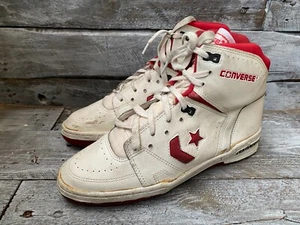 Vintage 90's Converse sky hawk hi-top leather sneakers, basketball sz US 9 - Picture 1 of 16
