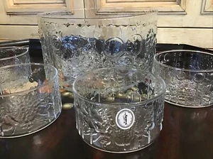 ITALGLASS SOUFFLÉ BOUCHE Glass Salad Bowl 9 1/4” 4 Small Matching Bowls NEW - Picture 1 of 8
