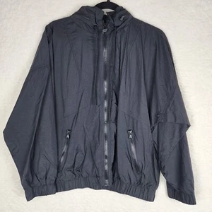 Fabletics Womens Track Jacket Oversized Hood Black Rain Hiking Campin Size Small - Picture 1 of 7