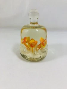 Vtg Maude & Bob St Clair Glass Paperweight Orange Trumpets SMALL CHIP Please SEE - Picture 1 of 11