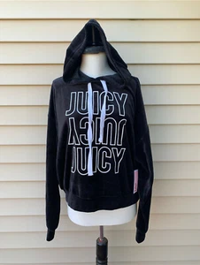 Maglione con cappuccio Juicy Couture oversize in velluto con logo triplo ribaltabile nuovo con etichette taglia M - Foto 1 di 4