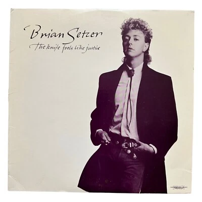 Vtg BRIAN SETZER The Knife Feels Like Justice EMI Vinyl Promo Pressing SPRO 9576 - Image 1 of 4