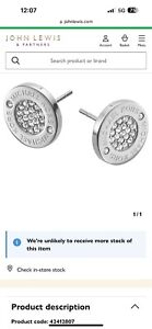 New Michael Kors Silver Stud Earrings With Pavé Crystals