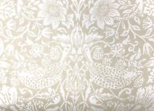 Extra wide cotton fabric William Morris Strawberry Thief beige white quilt back