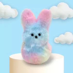 PEEPS Marshmallow Scented 6" EASTER Basket BUNNY Fluffy Pink Pastels Tie Dye - Picture 1 of 2