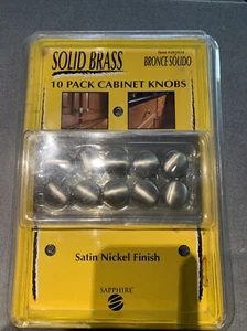 10 Solid Brass Round Cabinet Knobs Pulls w/ Screws Drawer Handles Hardware New - Picture 1 of 2