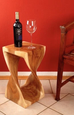 Holzhocker, Pflanzensäule, Hocker, Holz, H.51 cm, Beistelltisch, Sitzmöbel - Bild 1 von 4