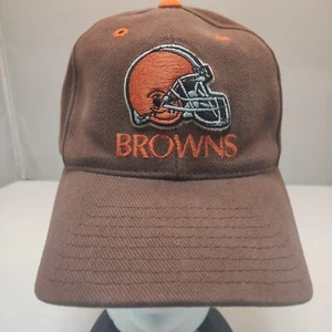 Vintage NFL Game Day Cleveland Browns Strap Back Hat Brown Logo Athletic 90s NEW - Picture 1 of 7