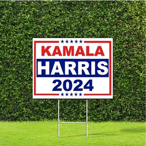 Kamala Harris 2024 President Election Yard Sign with Metal H Stake - Picture 1 of 5
