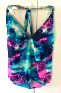 DEB Women's Halter Thigh Length  Kaleidoscope Color Swim Top  - Size 3X - Picture 1 of 2