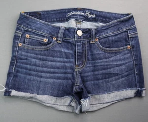 Women's 2012 American Eagle Jean Shorts Cuffed Stretch Size 6 (30x3) - Picture 1 of 6