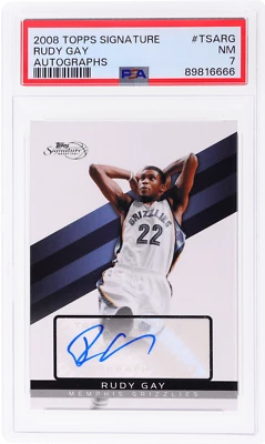 2008 Topps Signature Rudy Gay Auto #TSARG /3640 PSA 7 - Image 1 of 2