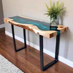 Console Table, Entry Way Table, Custom order, Epoxy resin table, Handmade Table, - Picture 1 of 12