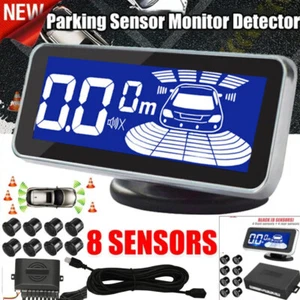 8 Sensors Parking Reverse Front and Rear Car Parking Sensors Display Buzzer Kit - Picture 1 of 17