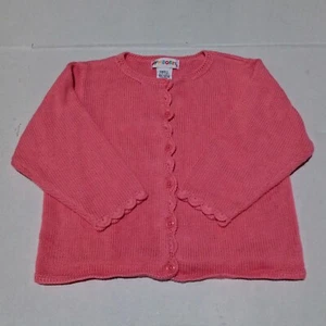 Vtg Gymboree Knit Button Front Cardigan-Size Small-Rainbow Tag-Scallops Edge-98 - Picture 1 of 8