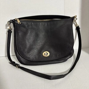 BOLSO DE HOMBRO HOBO VINTAGE COACH CUERO GUIJARRO CIERRE GIRATORIO #24771 - Imagen 1 de 13