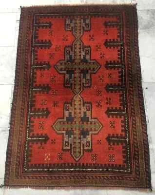 Alfombra vintage afgana anudada a mano alfombra medallón mini alfombra decoración del hogar alfombra, 3x4 pies Foto 1 de 4