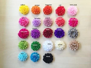 DIY Ruffle Carnation Satin Fabric Flower Craft Headband Clips - Picture 1 of 5