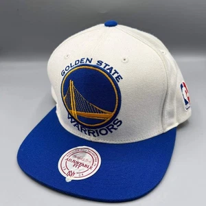 Golden State Warriors GSW Mütze Herren weiß blau Mitchell & Ness Snap Back Cap - Bild 1 von 8