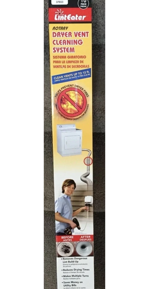 Kit de eliminación de pelusa de ventilación para secadora universal LintEater RLE202-L blanco y negro Foto 1 de 1