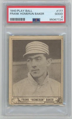 1940 Play Ball 177 Baker PSA 2 698909  - Image 1 of 2