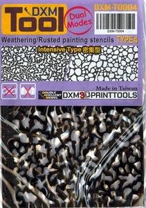 DXM Decals WEATHERING RUSTED DUAL EFFECTS AIRBRUSH STENCIL TYPE 4 - Picture 1 of 2