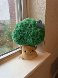 NUEVO CON ETIQUETAS FAO Schwarz 9" Standing Plush Smiling Tree Bluebird in Branches Sparklers - Imagen 1 de 12