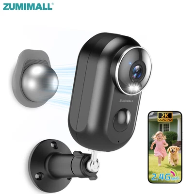 Paquete de 1 Sistema de Cámara de Seguridad Exterior Inalámbrico 2K ZUMIMALL para Seguridad en el Hogar Foto 1 de 4
