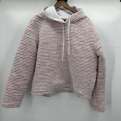 Under Armour Sweatshirt Womens XXL Hoodie Pink Floral Striped Boxy Cropped - Image 1 of 4