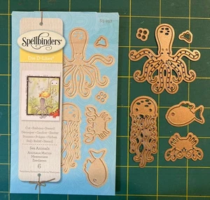 6 Stück Meerestiere Life Spellbinders D-Lites Oktopus Qualle Fisch Krabbe Ozean - Bild 1 von 5