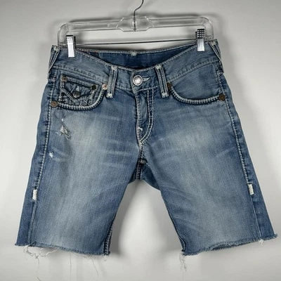 Pantalones Cortos True Religion Para Hombre Talla 30 Azul Denim Corte Billy Giant Big T Jorts Foto 1 de 4