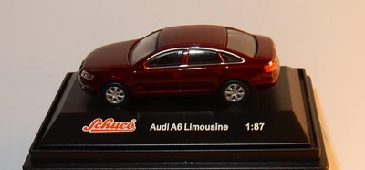 Micro IN Metallo Die Cast Schuco Ho 1/87 AUDI A6 Limousine Rosso No. Box - Immagine 1 di 4