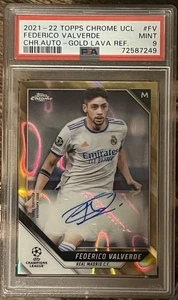 Fede Valverde 2021 - 2022 UCL Chrome Auto Gold Lava PSA 9 Real Madrid - Uruguay - Picture 1 of 2