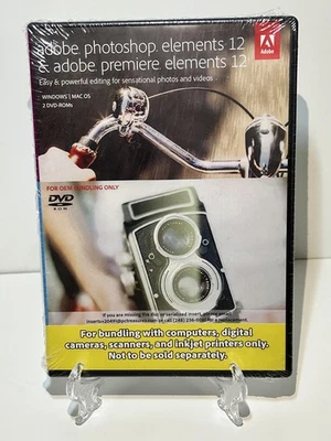 Adobe Photoshop Elements & Premiere 12 PC Mac Computer Bundle Set RARE edition  - Image 1 of 4