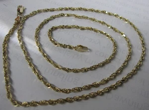 10K SOLID GOLD 23 1/4" ROPE 2.3mm DIAMOND CUT NECKLACE CHAIN 8.5 GRAMS - Picture 1 of 5