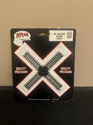 Atlas Code 80 90 Degree Crossing - N Scale Nickel Silver Model Train Track - Image 1 of 2