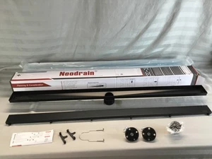 Neodrain Linear Shower Drain 40” 40 inch ZA3-40-T02-PB 2in1 Tile Insert Black - Picture 1 of 15