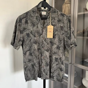 Faherty The Breeze Graphite Rainforest Camp Shirt M NEU Kurzarm Knopfleiste - Bild 1 von 7