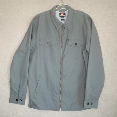 Jaqueta Quicksilver Masculina XL Forro de Algodão Verde Zíper Completo Bombardeiro Gorpcore Y2K - Imagem 1 de 4