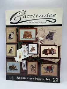 Cattitudes Cross stitch book,13 patterns Sixth Litter Jeanette Crews designs1998 - Picture 1 of 6