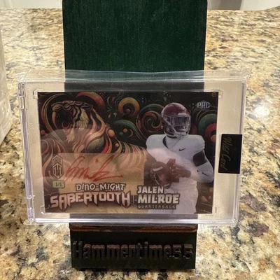 2024 Wild Card Dino-might Sabertooth True 1/1 Autograph Jalen Milroe Gold Vinyl - Image 1 of 2