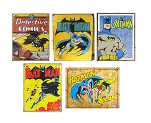 5 Tin Sign set Batman 16"x12.5" ea NEW metal poster Vintage DC Comics wall decor - Picture 1 of 6