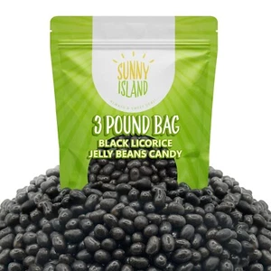 Black Licorice Jelly Beans Candy | 3-Pound Bag | Old-Fashioned Sweets - Picture 1 of 6