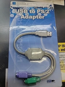 USB TO DUAL PS/2 PS2 CONVERTER/ADAPTER CABLE FOR PC KEYBOARD & MOUSE I1-5 - Picture 1 of 1