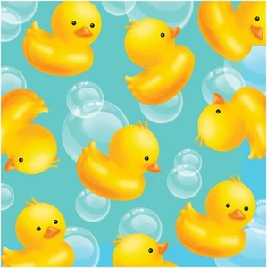 Bubble Bath 3ply Beverage Napkins, Blue/Yellow - 16 Count - Picture 1 of 1