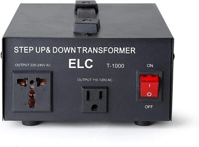 ELC T-1000 Watt Voltage Converter Transformer Step Up/Down 110v to 220v to 110v - Image 1 of 4